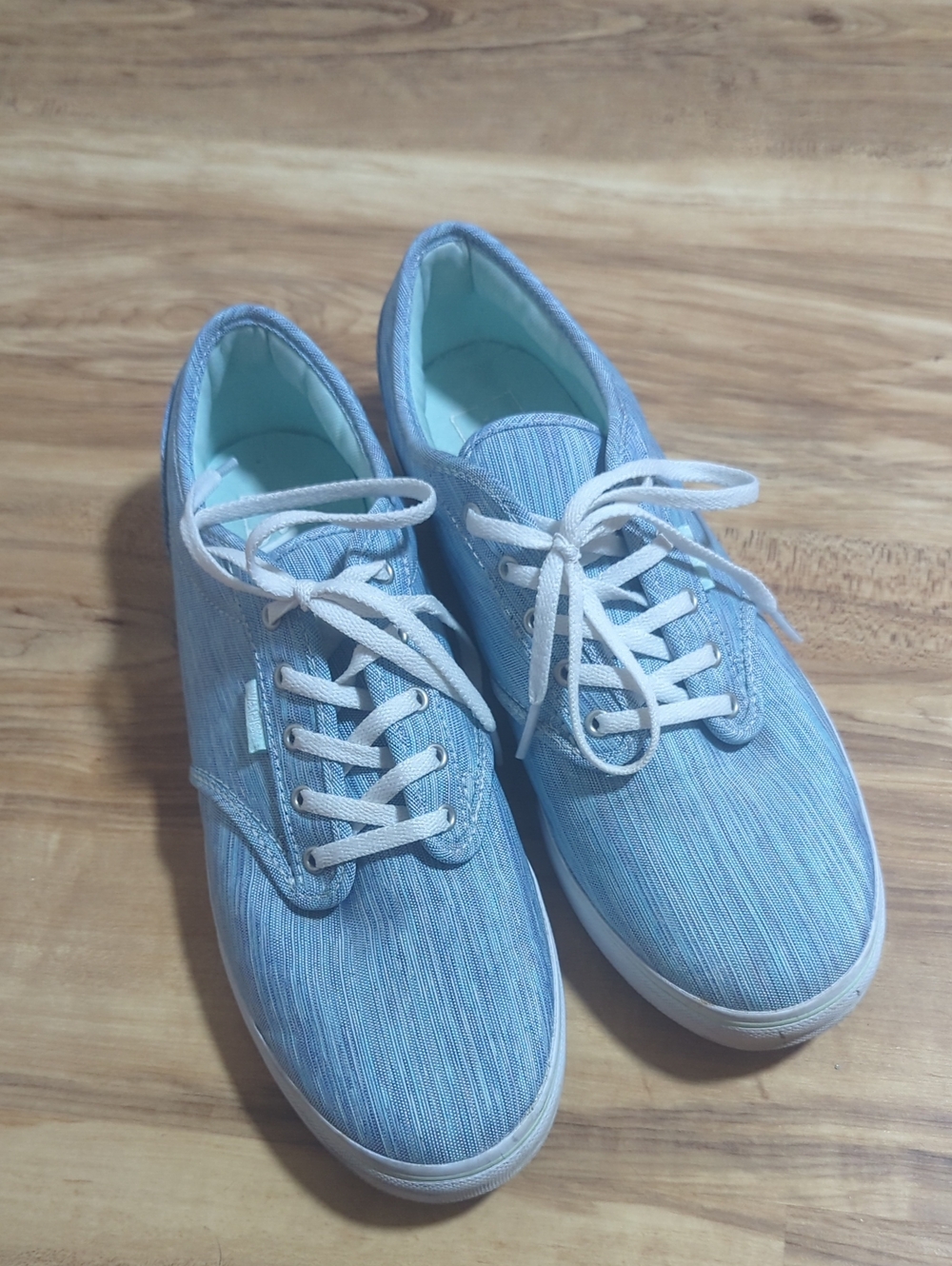 Vans Light Blue Canvas Low-Top Sneakers